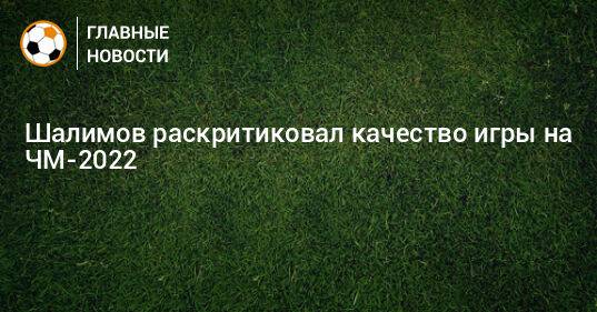 Шалимов раскритиковал качество игры на ЧМ-2022