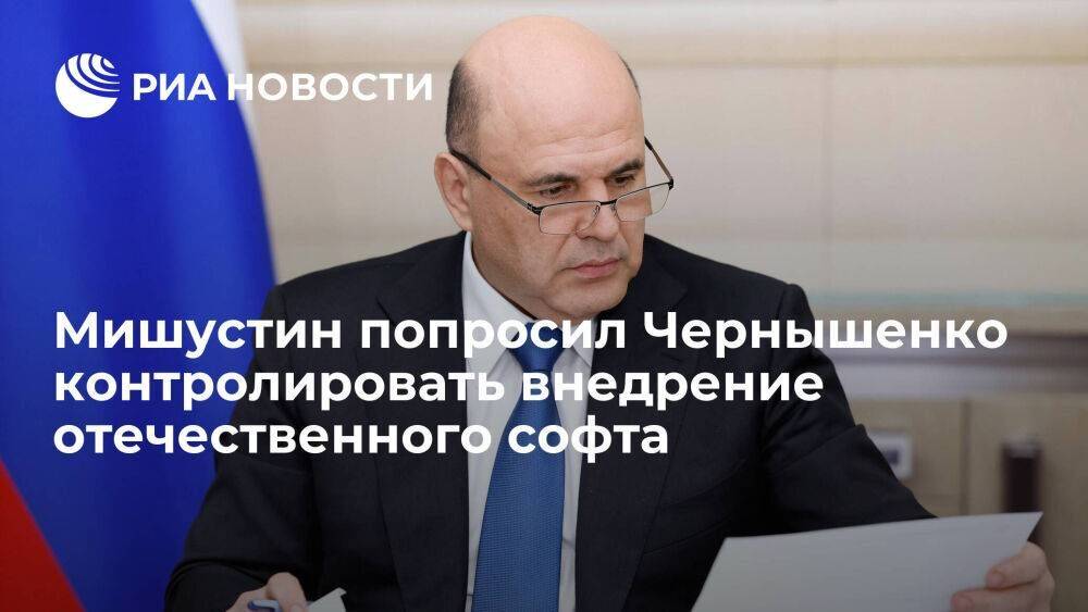 Мишустин попросил Чернышенко держать на личном контроле вопрос внедрения отечественного ПО