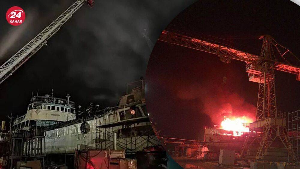 Россия снова в огне: в Астрахани загорелось судно – кадры с места происшествия