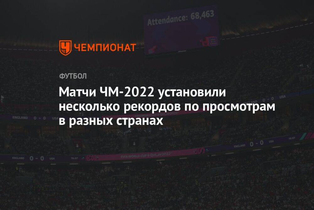 Матчи ЧМ-2022 установили несколько рекордов по просмотрам в разных странах