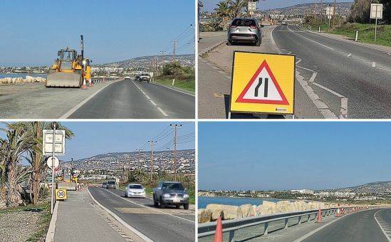 В Пафосе начат ремонт опасной дороги