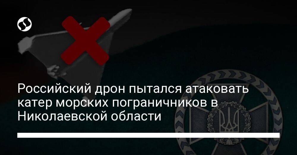 Российский дрон пытался атаковать катер морских пограничников в Николаевской области