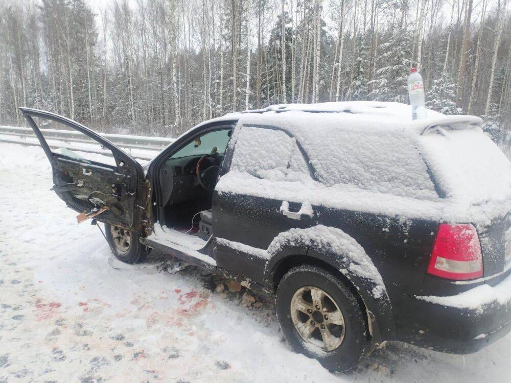 На трассе М11 в Тверской области травмы в ДТП получил водитель остановившегося на дороге кроссовера