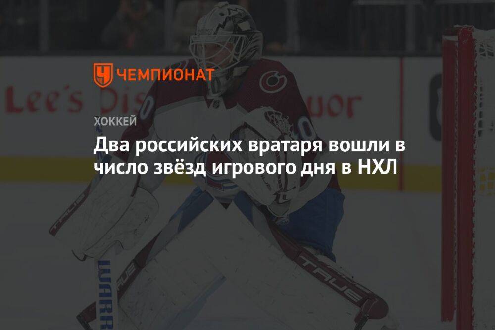 Два российских вратаря вошли в число звёзд игрового дня в НХЛ
