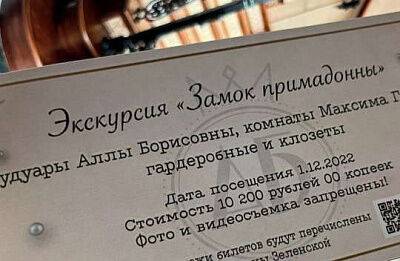 СМИ: выручка с экскурсий по замку Пугачевой уходит в фонд жены Зеленского на нужды ВСУ