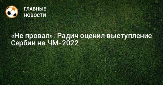 «Не провал». Радич оценил выступление Сербии на ЧМ-2022