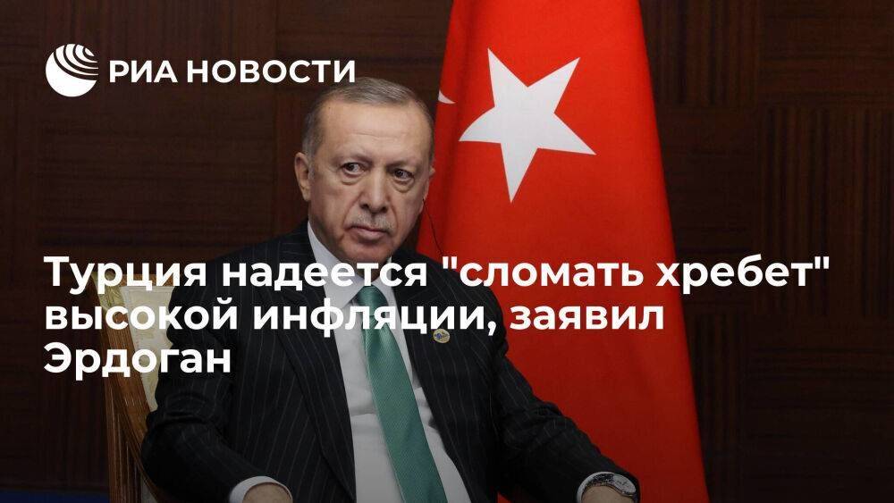 Эрдоган заявил, что Турция надеется "сломать хребет" высокой инфляции в начале 2023 года