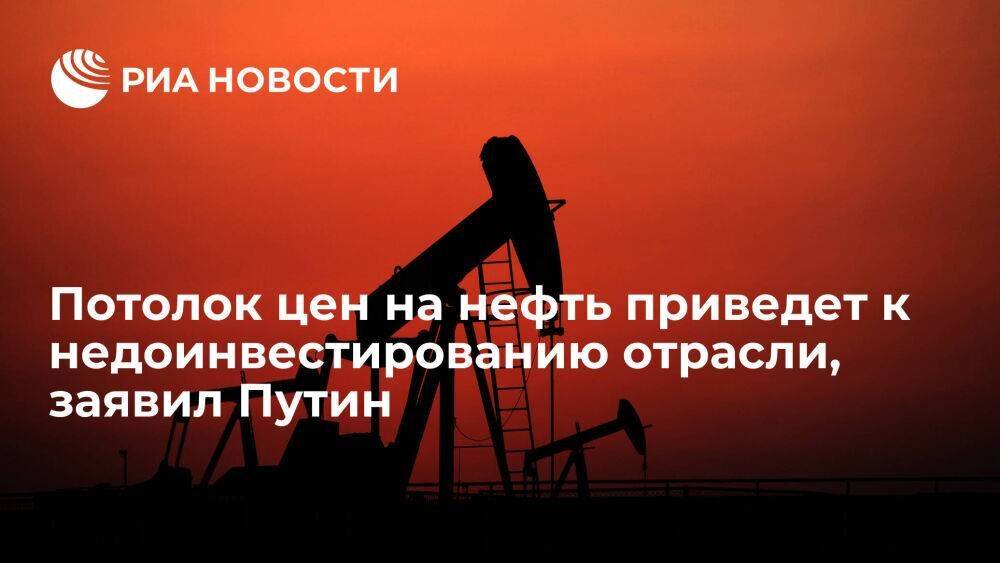 Путин: потолок цен на нефть приведет к недоинвестированию отрасли, это глупое предложение