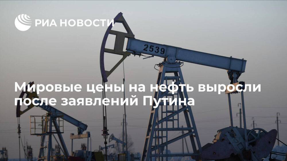 Цена нефти марки Brent выросла до 77,2 доллара за баррель после заявлений Путина