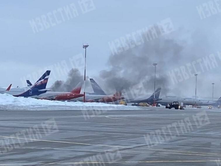 В Шереметьеве на стоянке самолётов произошёл пожар