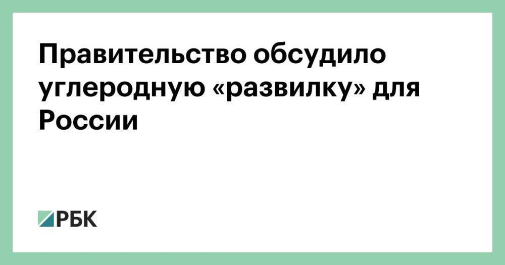 Правительство обсудило углеродную «развилку» для России