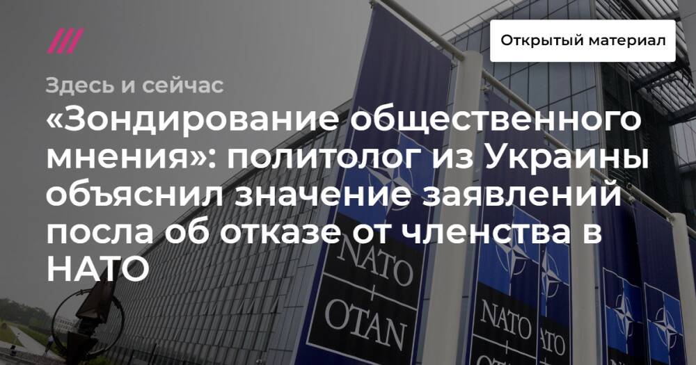 «Зондирование общественного мнения»: политолог из Украины объяснил значение заявлений посла об отказе от членства в НАТО