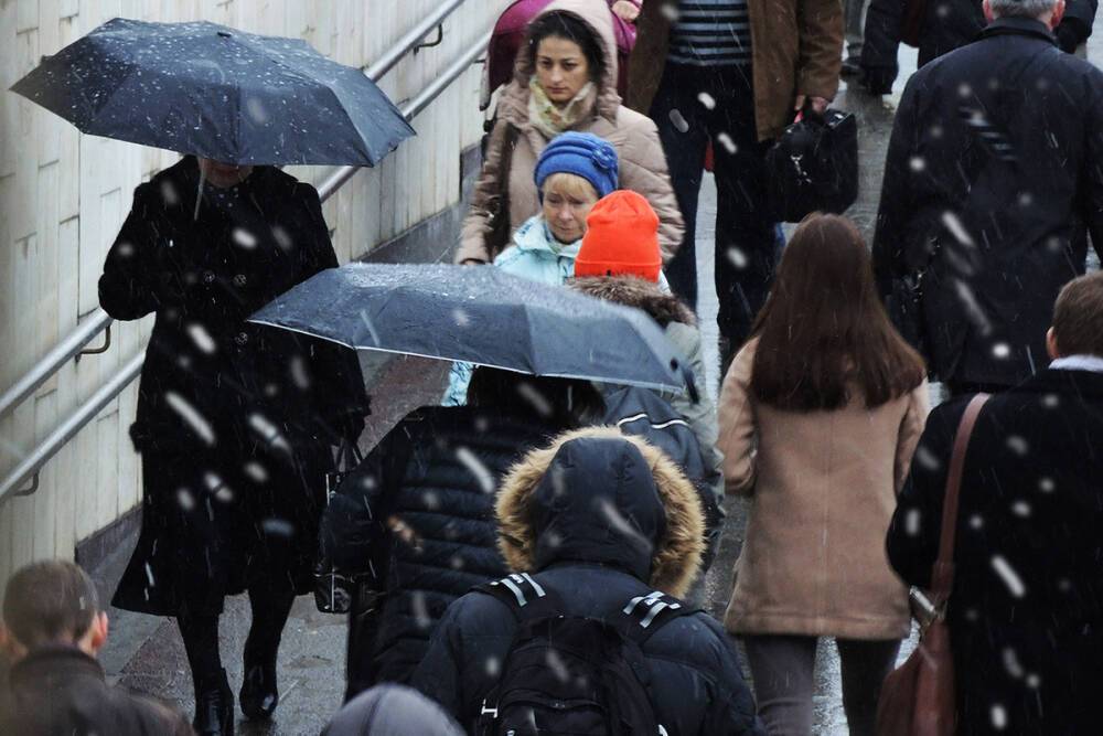 Москвичей предупредили о сильном ветре и дожде со снегом