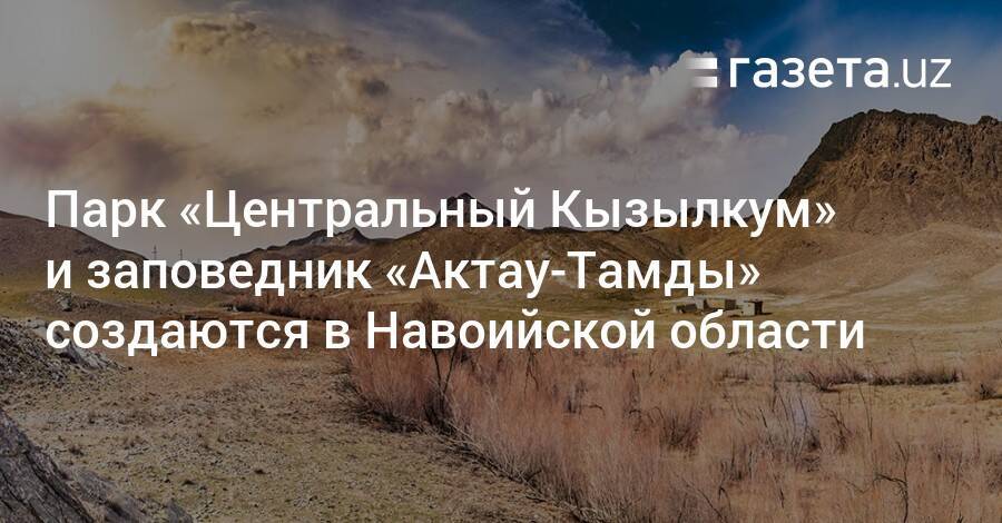Парк «Центральный Кызылкум» и заповедник «Актау-Тамды» создаются в Навоийской области