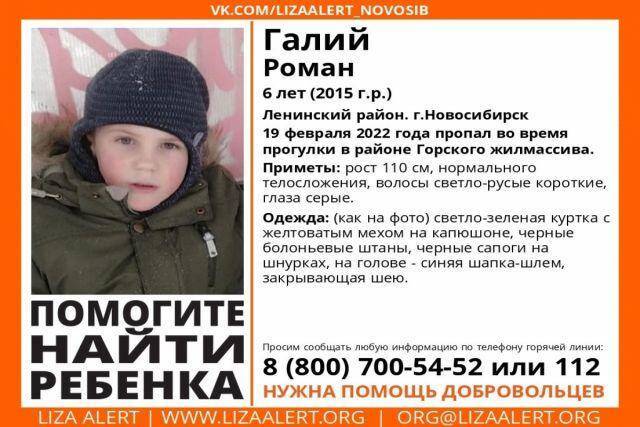 В Новосибирске пропал шестилетний ребёнок