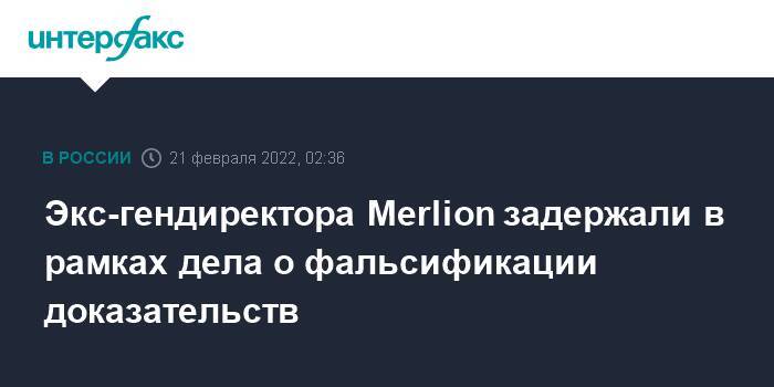 Экс-гендиректора Merlion задержали в рамках дела о фальсификации доказательств