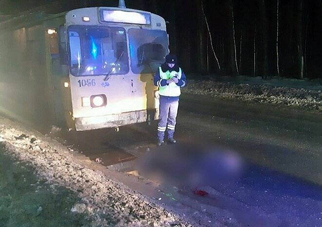 Полиция опубликовала фотографии с места смертельного ДТП с троллейбусом на окраине Рязани