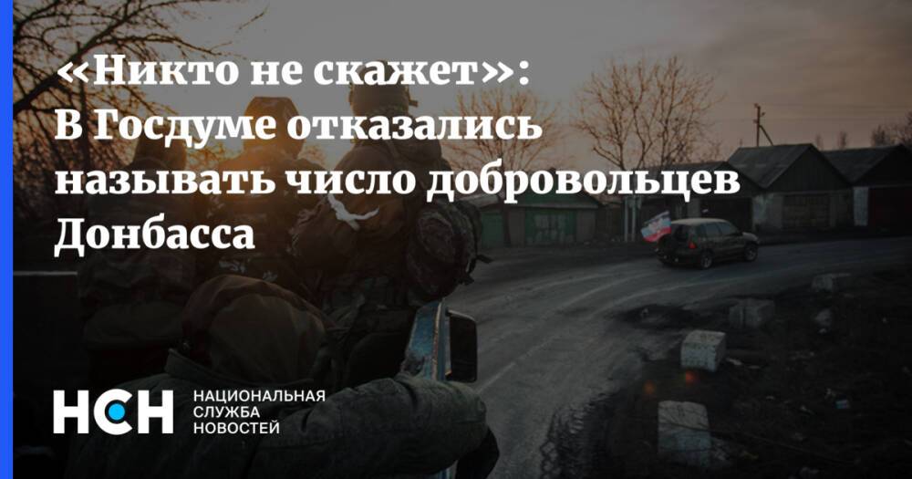 «Никто не скажет»: В Госдуме отказались называть число добровольцев Донбасса