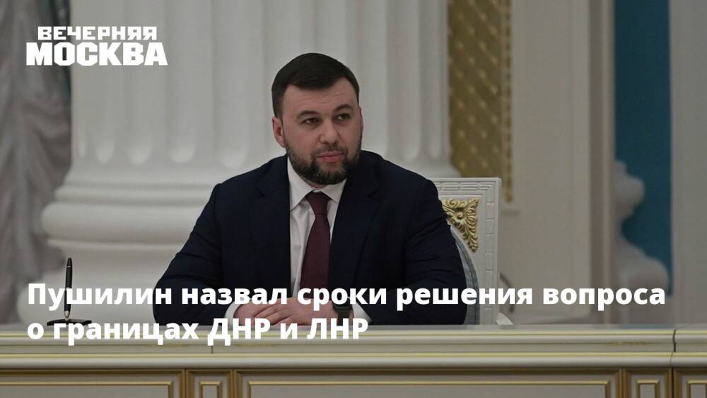 Пушилин назвал сроки решения вопроса о границах ДНР и ЛНР