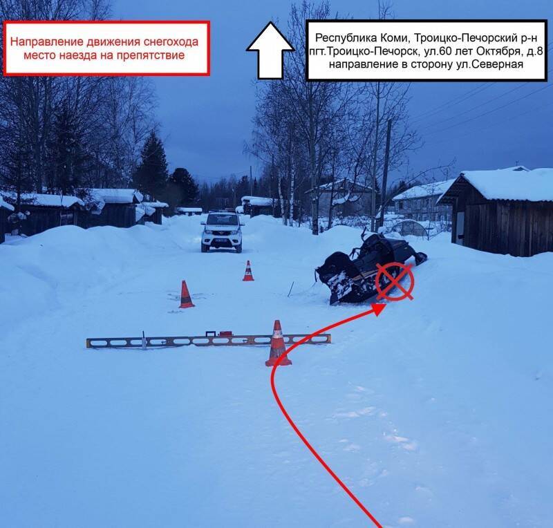 В Троицко-Печорском районе водитель снегохода пострадал в аварии