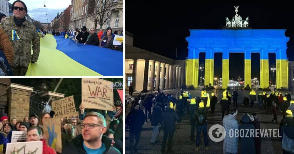 В Дании, Великобритании и Германии провели акции в поддержку Украины. Фото