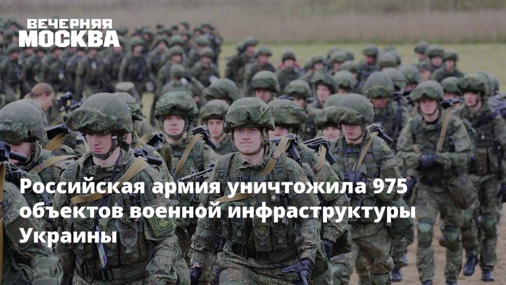 Российская армия уничтожила 975 объектов военной инфраструктуры Украины