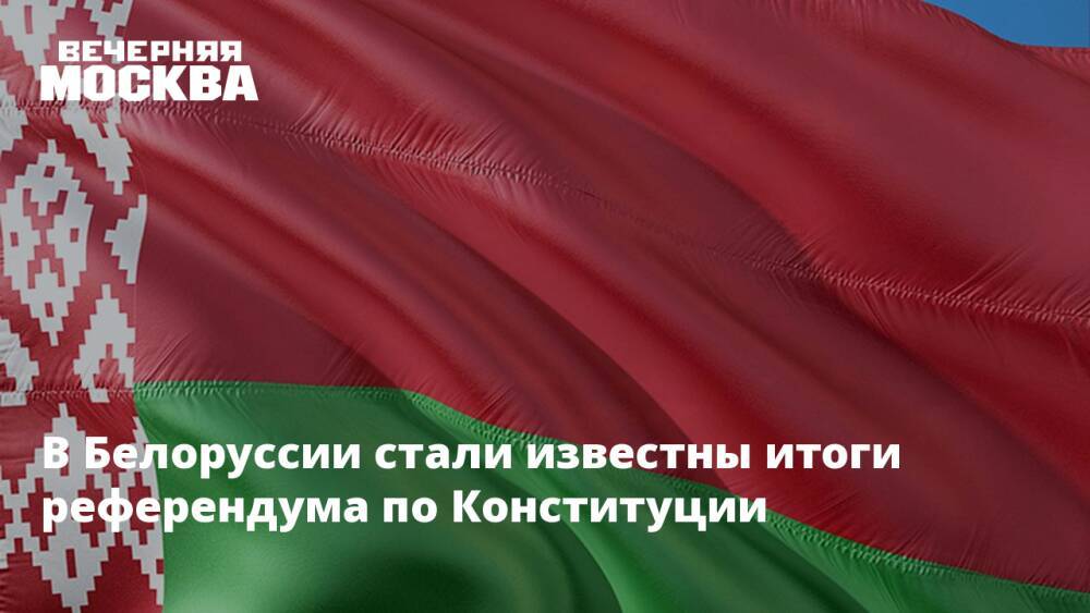 В Белоруссии стали известны итоги референдума по Конституции