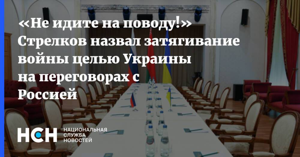 «Не идите на поводу!» Стрелков назвал затягивание войны целью Украины на переговорах с Россией