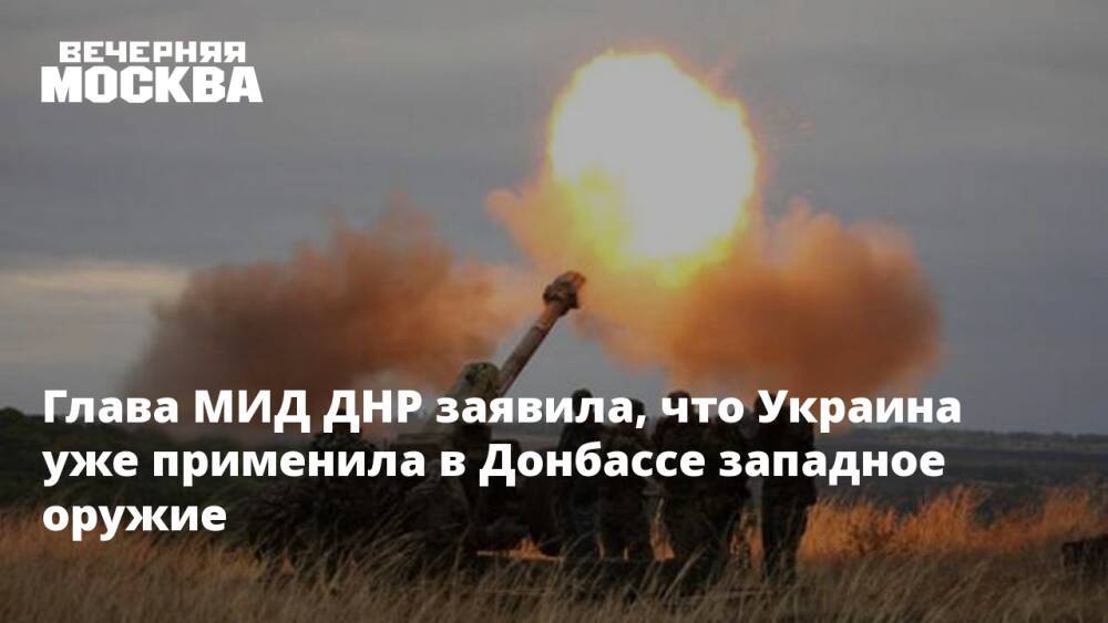 Глава МИД ДНР заявила, что Украина уже применила в Донбассе западное оружие