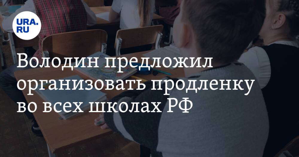 Володин предложил организовать продленку во всех школах РФ