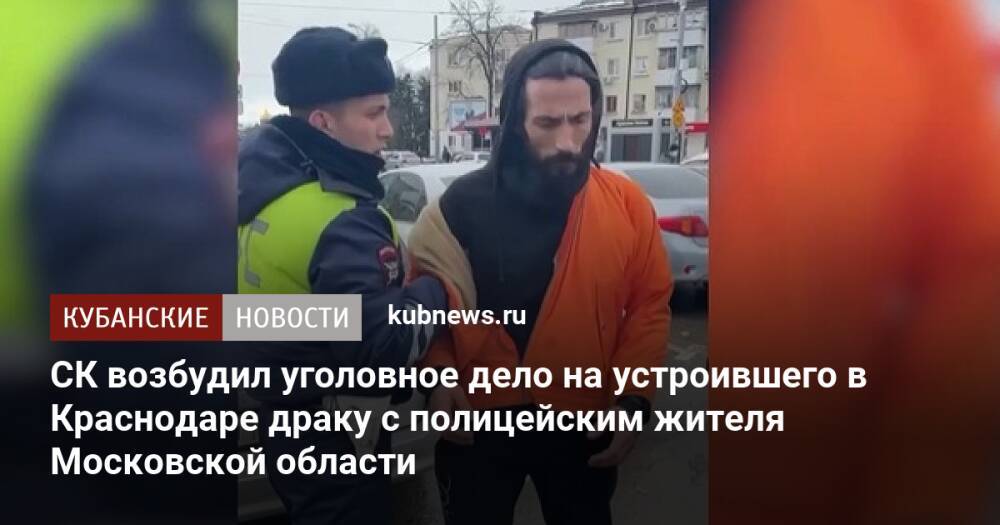 СК возбудил уголовное дело на устроившего в Краснодаре драку с полицейским жителя Московской области