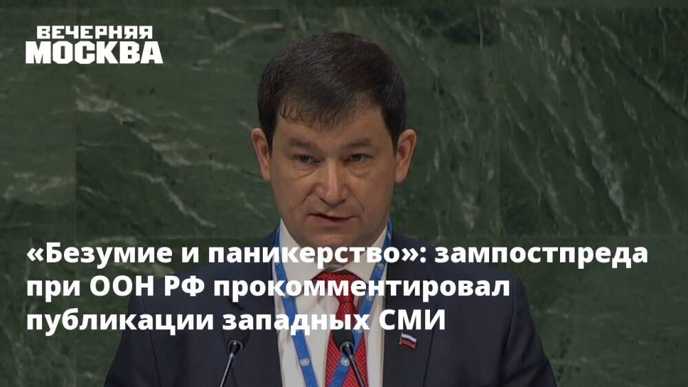 «Безумие и паникерство»: зампостпреда при ООН РФ прокомментировал публикации западных СМИ