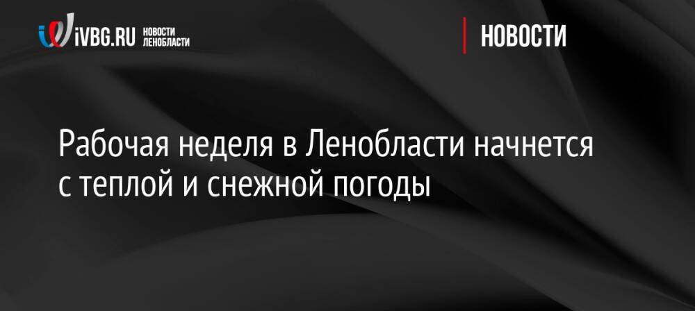 Рабочая неделя в Ленобласти начнется с теплой и снежной погоды