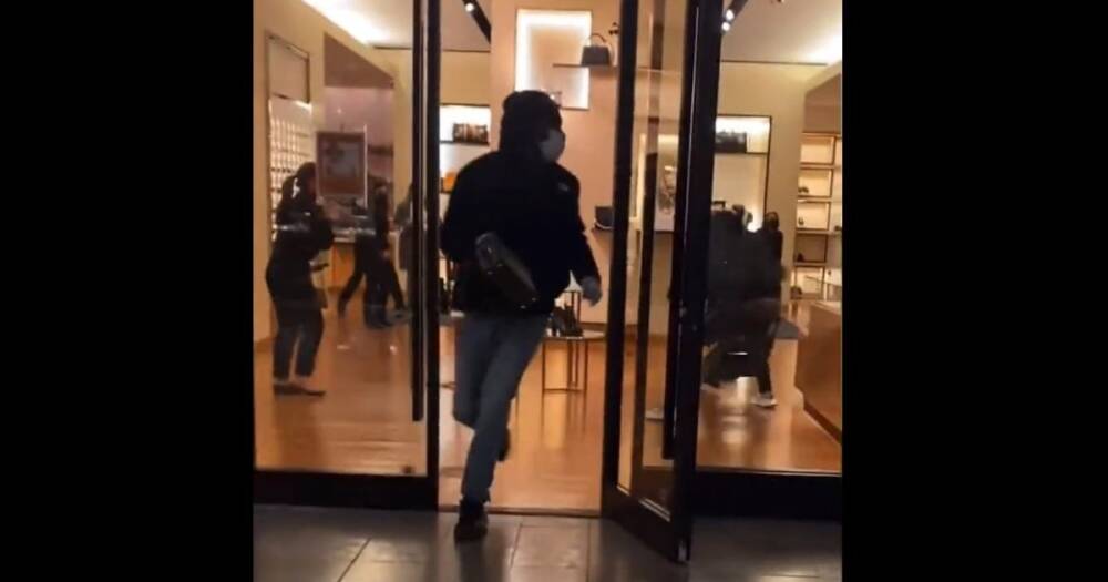 В штате Нью-Йорк ограбили магазин Louis Vuitton на глазах у спокойного охранника (видео)