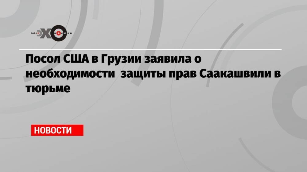 Посол США в Грузии заявила о необходимости защиты прав Саакашвили в тюрьме