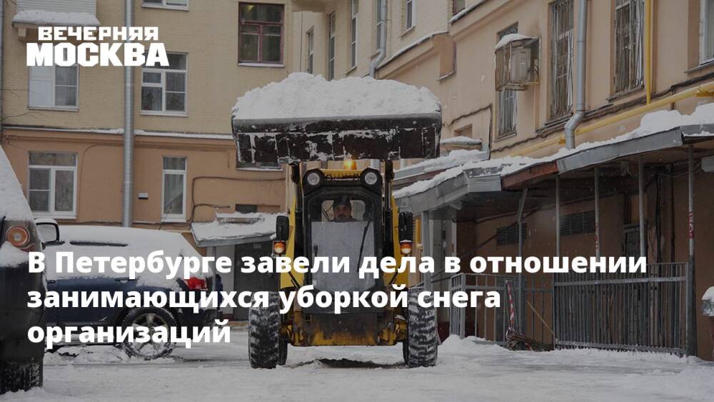 В Петербурге завели дела в отношении занимающихся уборкой снега организаций
