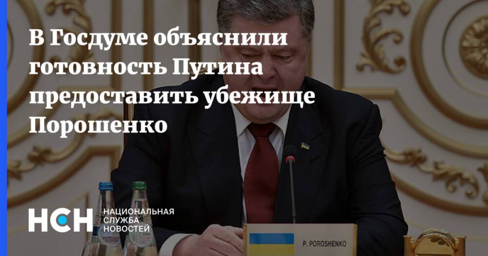 В Госдуме объяснили готовность Путина предоставить убежище Порошенко