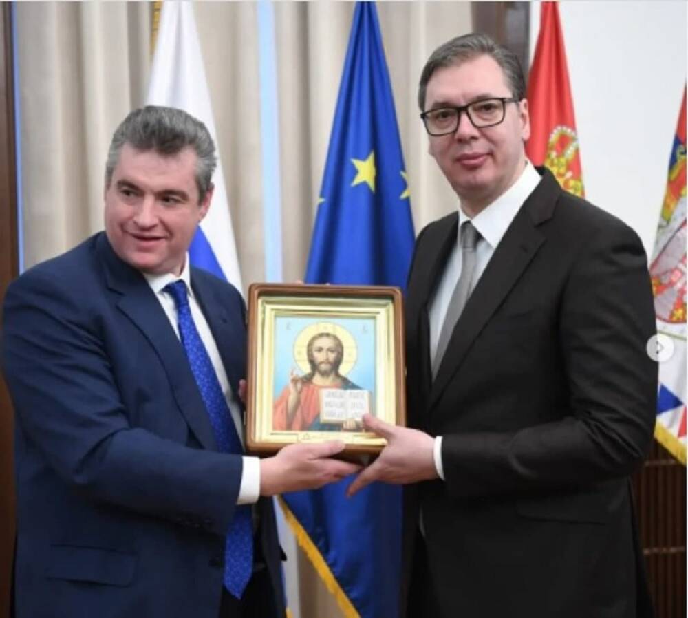 Слуцкий передал Вучичу икону от патриарха Кирилла