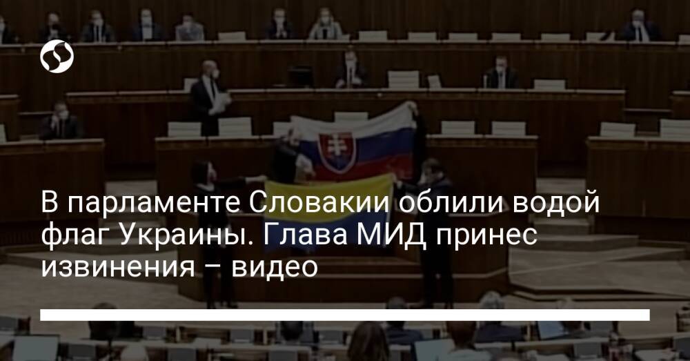 В парламенте Словакии облили водой флаг Украины. Глава МИД принес извинения – видео