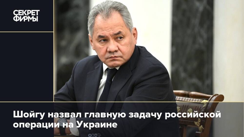 Шойгу назвал главную задачу российской операции на Украине
