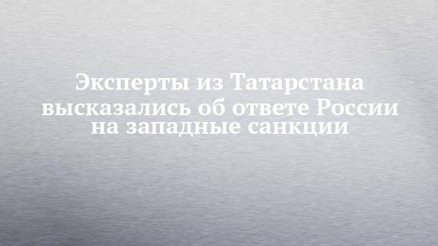 Эксперты из Татарстана высказались об ответе России на западные санкции