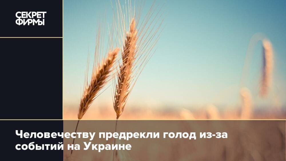 Человечеству предрекли голод из-за событий на Украине