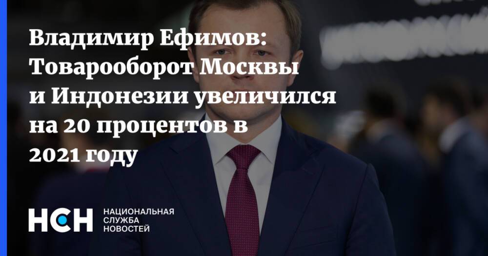 Владимир Ефимов: Товарооборот Москвы и Индонезии увеличился на 20 процентов в 2021 году
