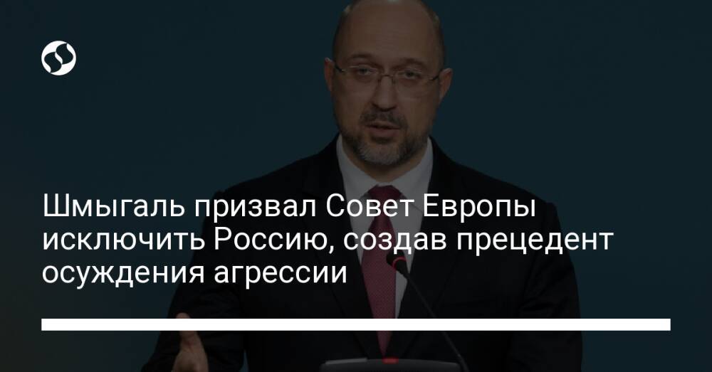 Шмыгаль призвал Совет Европы исключить Россию, создав прецедент осуждения агрессии
