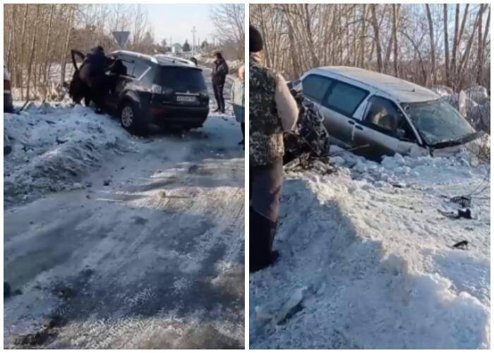 Пьяный водитель Тойоты протаранил кроссовер на встречной полосе в селе под Новосибирском