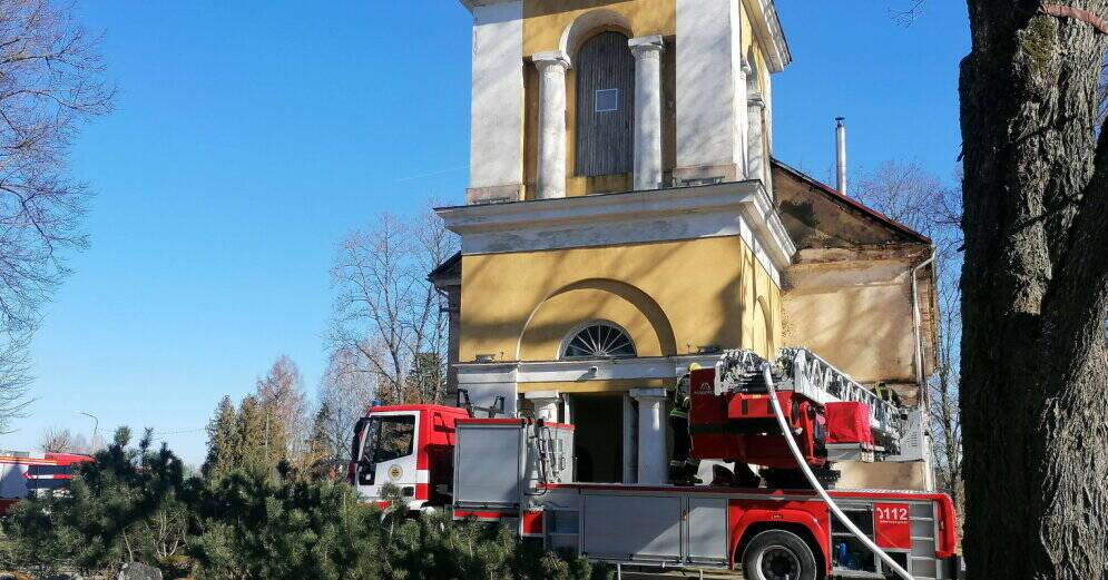 В Балдонской церкви загорелся дымоход