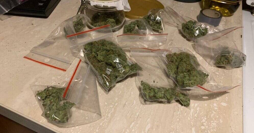 ФОТО. Во время обыска полиция изъяла марихуану и MDMA