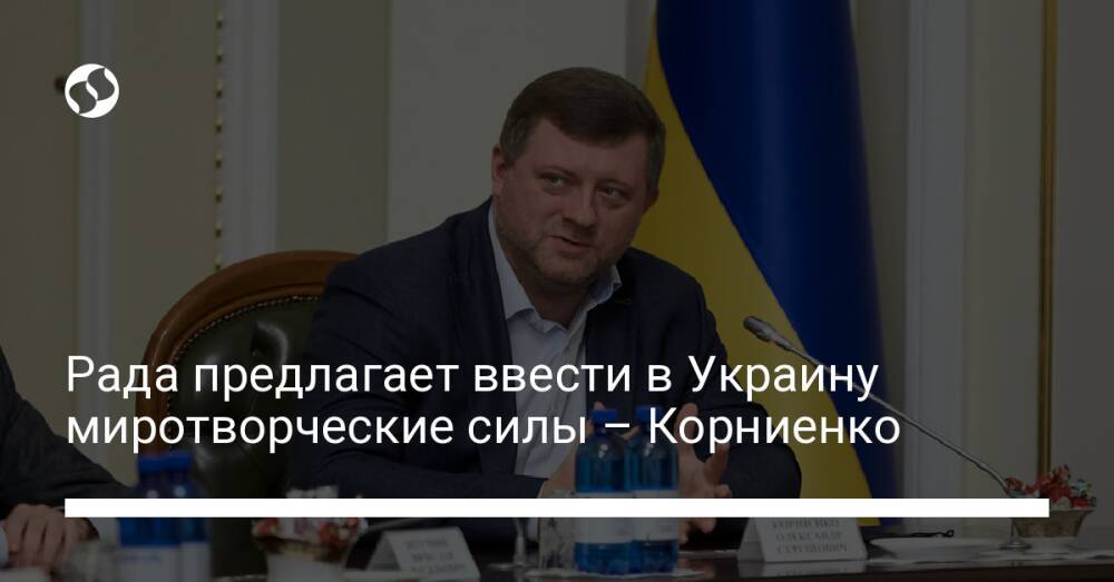 Рада предлагает ввести в Украину миротворческие силы – Корниенко