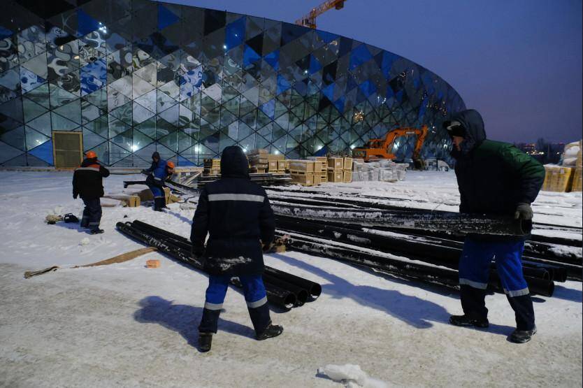 В Новосибирске на новом ЛДС устанавливают инженерные сети
