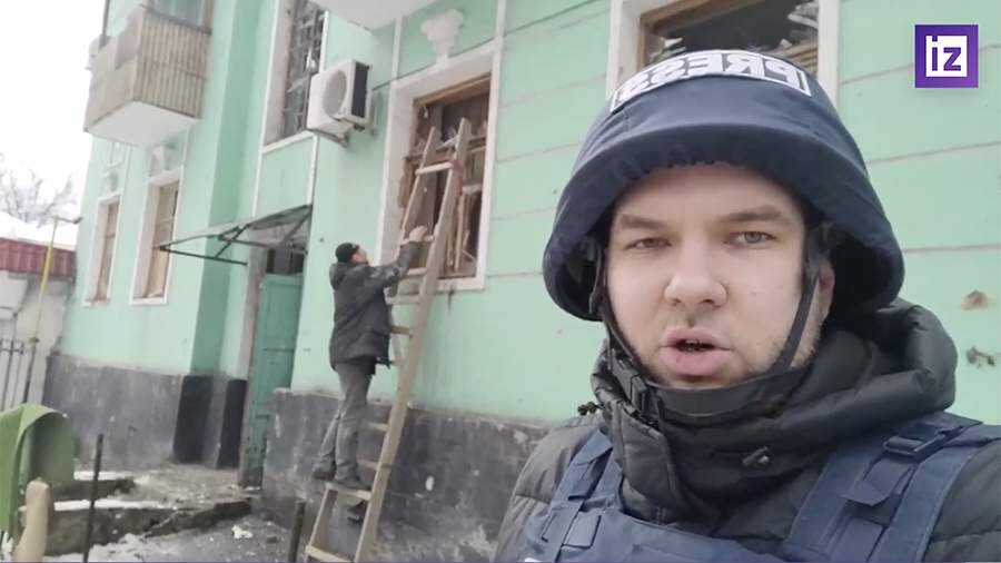 Появилось видео последствий обстрела Донецка украинскими военными